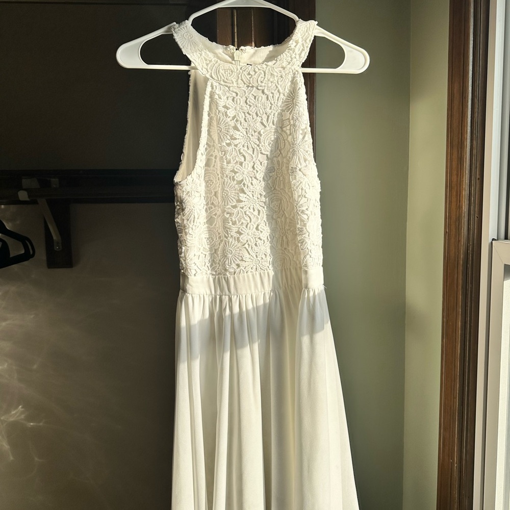 Lulu's White Lace Skater Dress